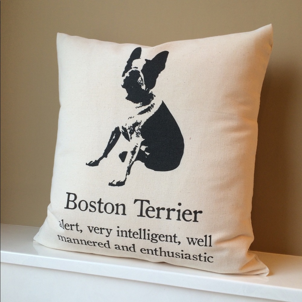 *NEW*  -Boston Terrier- Handmade 17” Pillow Cover